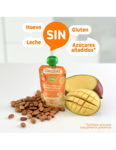 Pouche de Leche de Almendra, Mango y Piña 100gr | Smileat - Nappy.es
