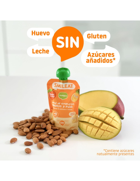 Pouche de Leche de Almendra, Mango y Piña 100gr | Smileat - Nappy.es