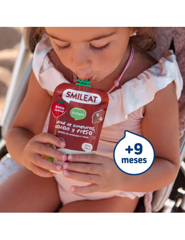 Pouche de leche de almendra, cacao y fresa | Smileat - Nappy.es