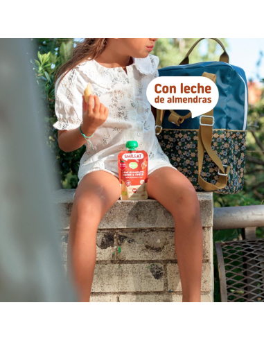 Pouche de leche de almendra, cacao y fresa | Smileat - Nappy.es