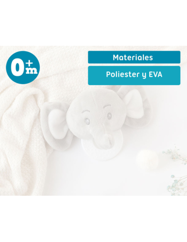 Mordedor peluche elefante gris 13 cm | Kiokids - Nappy.es