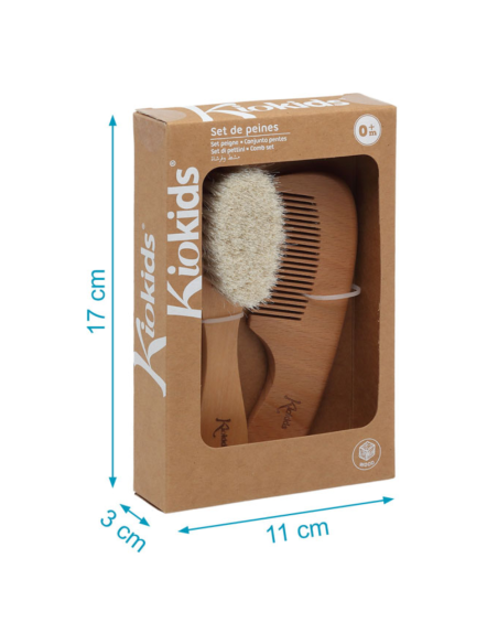 Set peine y cepillo de madera | Kiokids - Nappy.es