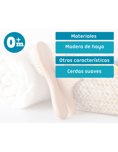 Set peine y cepillo de madera | Kiokids - Nappy.es