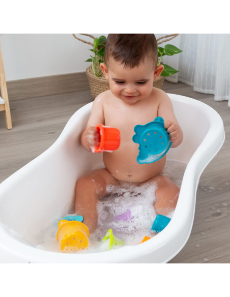 Juego de baño cubos apilables 8uds 12m+Kiokids