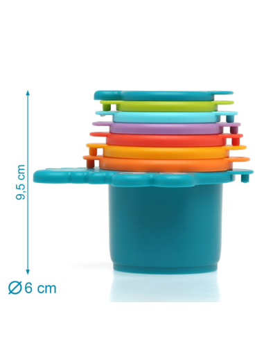 Juego de baño cubos apilables 8uds 12m+Kiokids