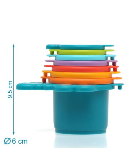 Juego de baño cubos apilables 8uds 12m+Kiokids