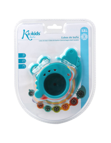 Juego de baño cubos apilables 8uds 12m+Kiokids