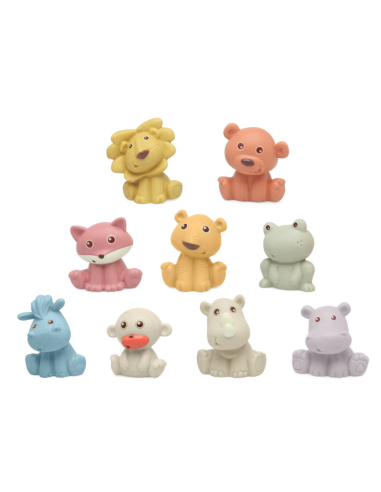 Set 9 animalitos anti-moho para baño 3m+ Kiokids