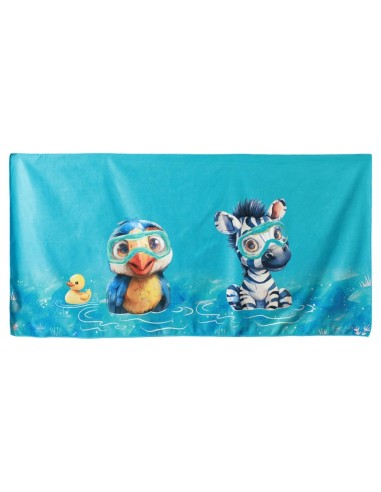 Oferta Toalla de playa de microfibra cebra-pájaro 150X75cm. Kiokids
