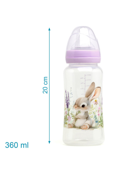 Biberón anticólicos color morado 360ml | Kiokids - Nappy.es
