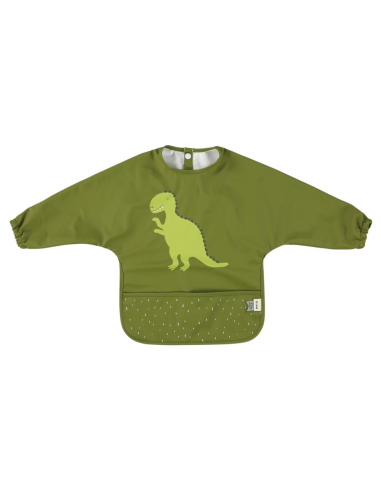 babero-con-mangas-dinosaurio-verde-trixie-1.jpg – Vista frontal.