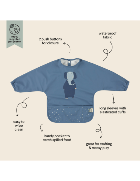 Baberos con mangas Elefante | Trixie - Nappy.es