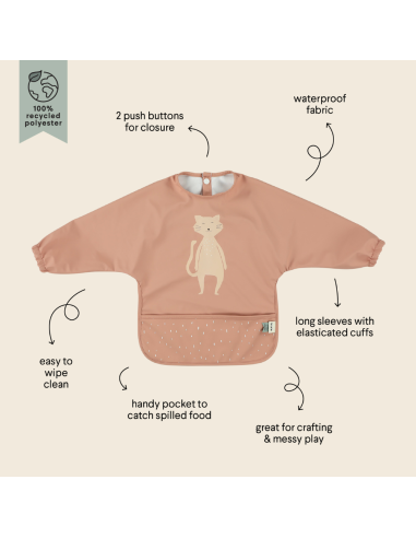 babero-con-mangas-gato-rosa-trixie-3.jpg – Vista trasera con cierre ajustable.