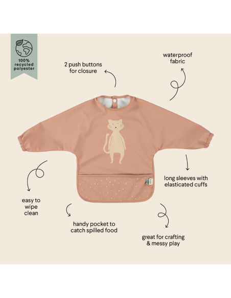 babero-con-mangas-gato-rosa-trixie-3.jpg – Vista trasera con cierre ajustable.