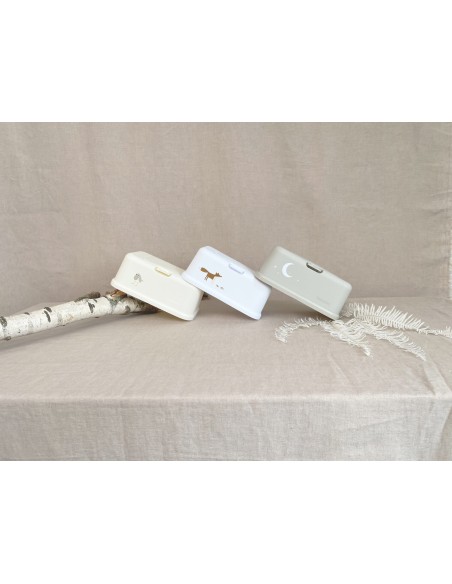 Caja toallitas color crema con pájaros - Funkybox