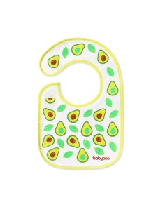 Babero rizo aguacate verde "Eat and I Grow" BabyOno – Absorbente y cómodo