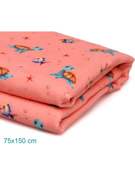 Toalla playa de microfibras color rosa Kiokids