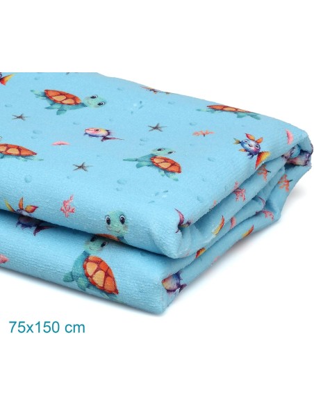 Toalla playa de microfibras color azul Kiokids