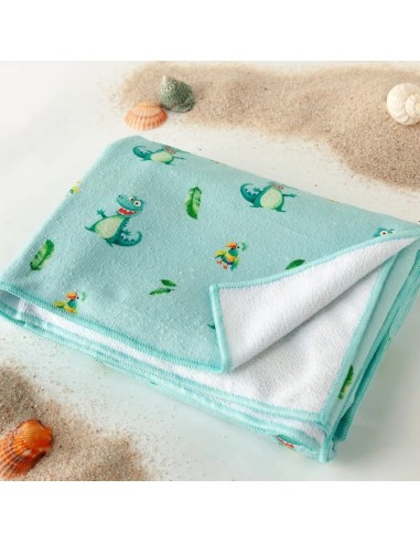 Toalla playa de microfibras color verde Kiokids