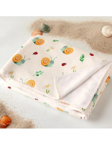 Toalla playa de microfibras color beige Kiokids