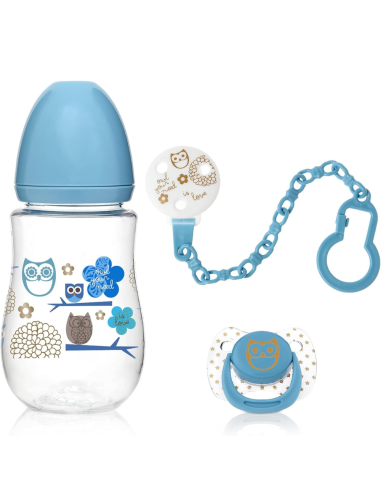 Biberón chupete y sujeta chupete [ 6m+ 250ml ] flujo medio | kiokids