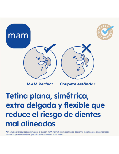 Chupete Perfect Start 0-2 M color gris (2 uds) Mam Baby