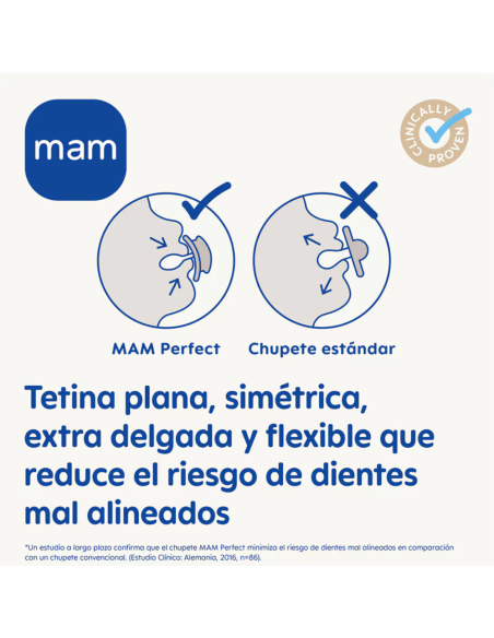 Chupete Perfect Start 0-2 M color gris (2 uds) Mam Baby