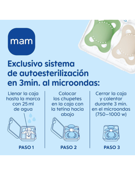 Chupete Start Silicona 2 uds color azul (0-2M) Mam Baby