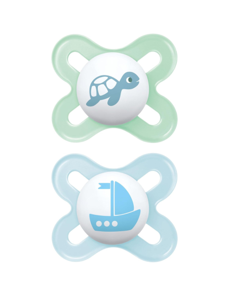 Chupete Start Silicona 2 uds color azul (0-2M) Mam Baby