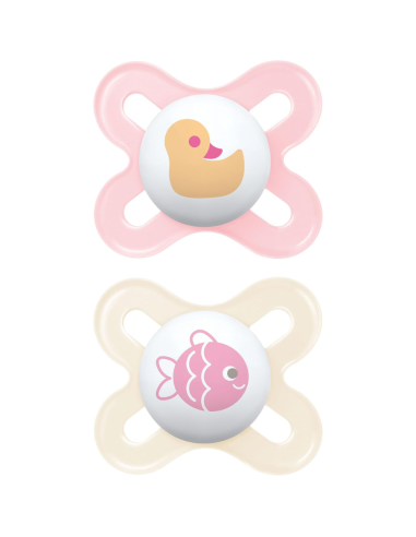 Chupete Start Silicona 2 uds color rosa (0-6M) Mam Baby