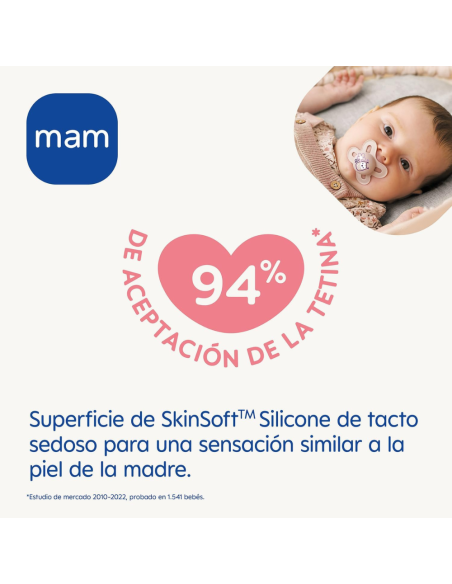 Chupete Start Silicona 2 uds color rosa (0-6M) Mam Baby