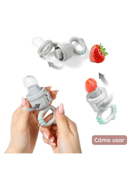 alimentador-antiahogo-dino-babyono-2.jpg – Detalle malla de silicona antiahogo BabyOno.