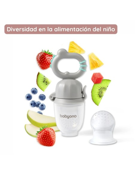 alimentador-antiahogo-dino-babyono-3.jpg – Alimentador Dino BabyOno abierto para rellenar.