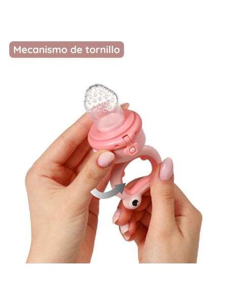 alimentador-antiahogo-rana-babyono-3.jpg – Alimentador Rana BabyOno abierto para rellenar.