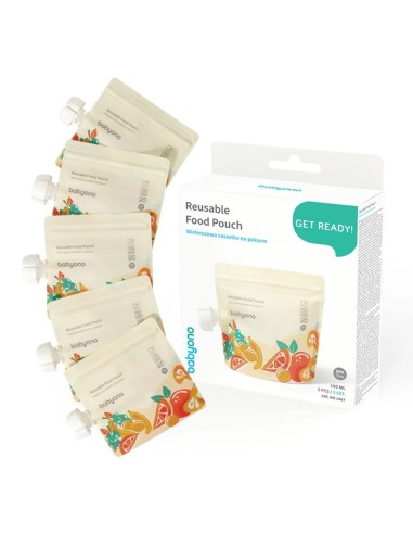 Pack 5 bolsitas reutilizables BabyOno 150 ml.