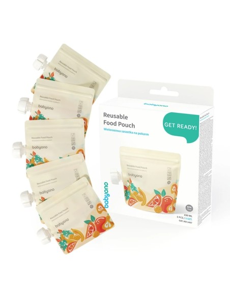 Pack 5 bolsitas reutilizables BabyOno 150 ml.