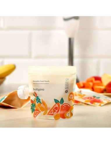 Bolsita BabyOno rellena con puré o papilla