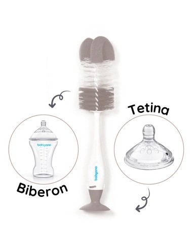 Vista del cepillo con mango ergonómico.