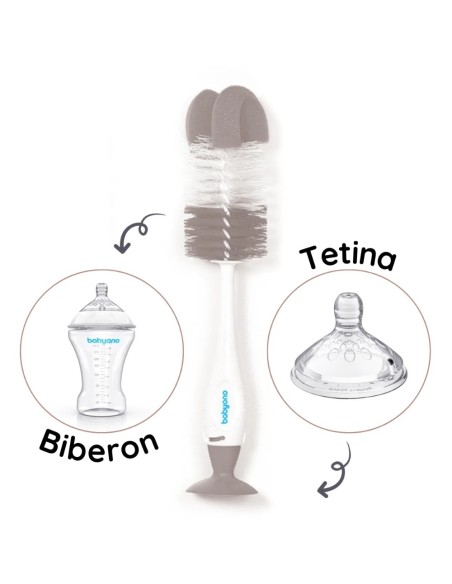 Vista del cepillo con mango ergonómico.