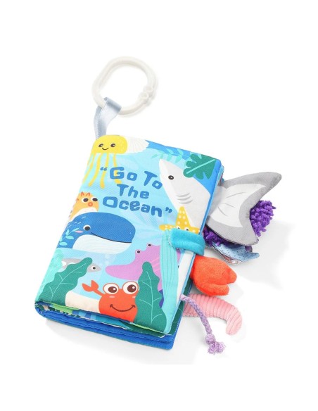 Libro blando sensorial BabyOno Go on the Ocean con temática marina