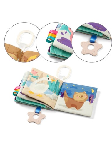 Juguete educativo libro sensorial BabyOno con temática de granja
