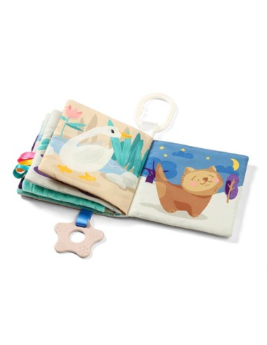 Detalle de libro sensorial BabyOno con texturas y sonidos
