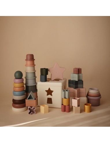 Cubos apilables Solid Forest Mushie