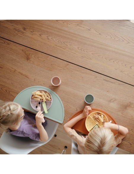 Plato ventosa-compartimentos Solid Ivory Mushie