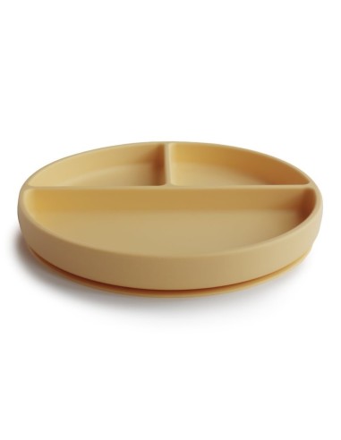 Plato ventosa-compartimentos Solid Ivory Mushie