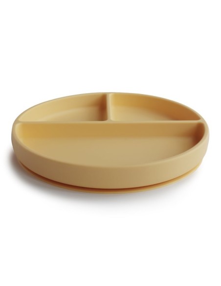 Plato ventosa-compartimentos Solid Ivory Mushie