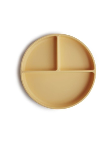 Plato ventosa-compartimentos Solid Ivory Mushie