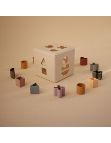 Cubo didáctico figuras geométricas Mushie