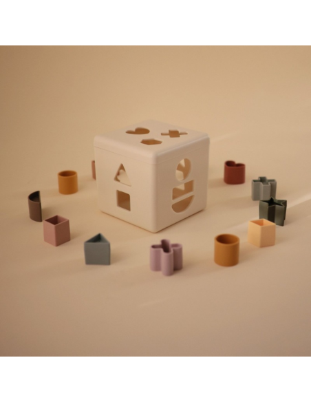 Cubo didáctico figuras geométricas Mushie