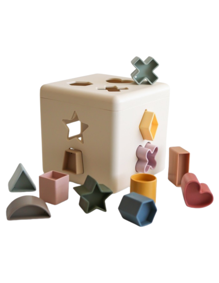 Cubo didáctico figuras geométricas Mushie